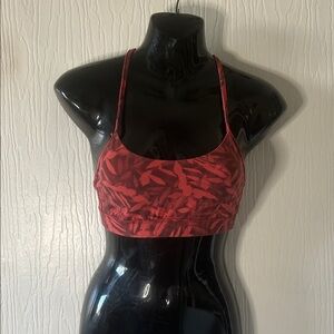 Lululemon Athletica Red Patterned Sports Bra